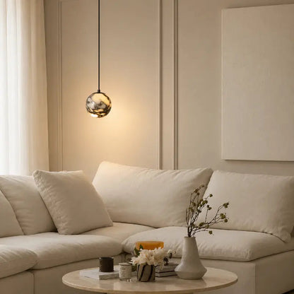 Soren Modern Black Pendant Light – Natural Marble Finish for Elegant Interiors 1