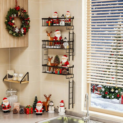 Talon Black Metal Floating Wall Shelf – Stylish Tiered Design for Space-Saving Decor 6