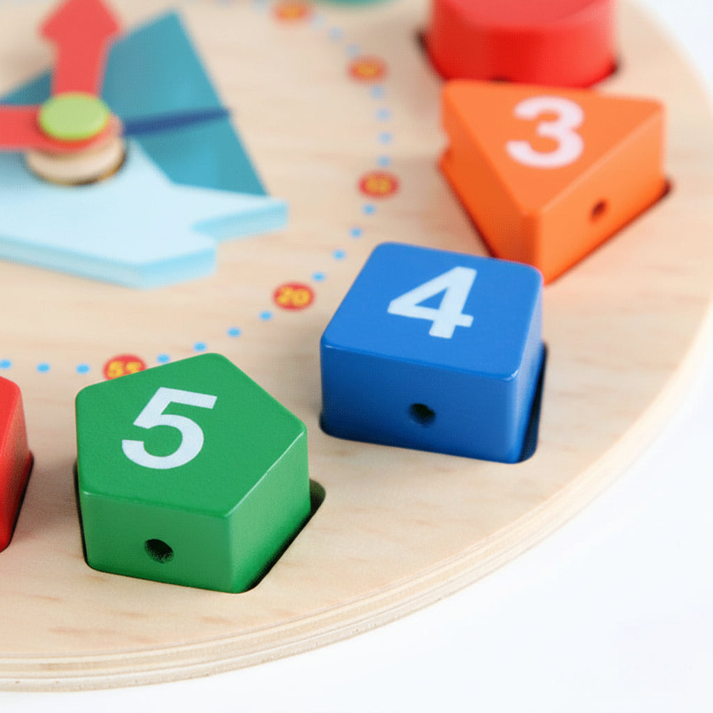 Timberly Educational Wooden Clock Toy for 1-2 Year Olds – Time and Number Learning Aid 1