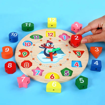Timberly Educational Wooden Clock Toy for 1-2 Year Olds – Time and Number Learning Aid 2