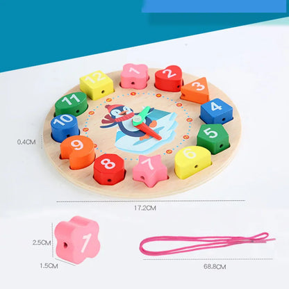 Timberly Educational Wooden Clock Toy for 1-2 Year Olds – Time and Number Learning Aid 4