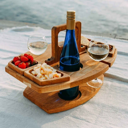 Cita Outdoor Bamboo Caddy Table – Lightweight Design for Easy Outdoor Use
