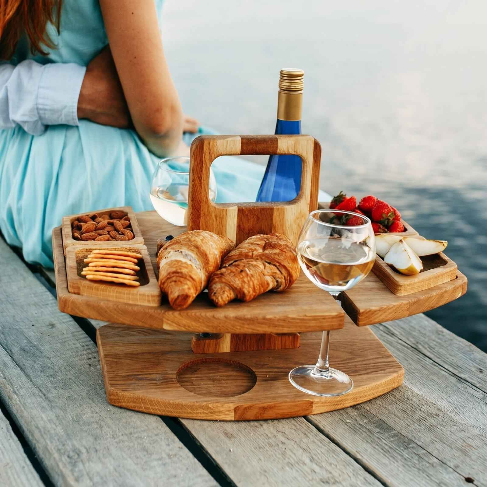 Cita Outdoor Bamboo Caddy Table – Lightweight Design for Easy Outdoor Use