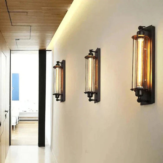 Eldric Black Vintage  Wall Light – Elegant Matte Black Design for Cozy Ambiance
