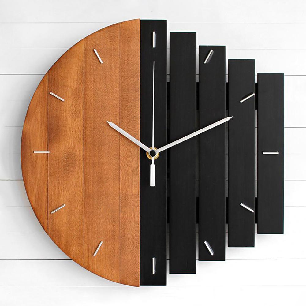 Vortex Modern Wall Clock – Industrial Wooden Design for Minimalist Spaces 1