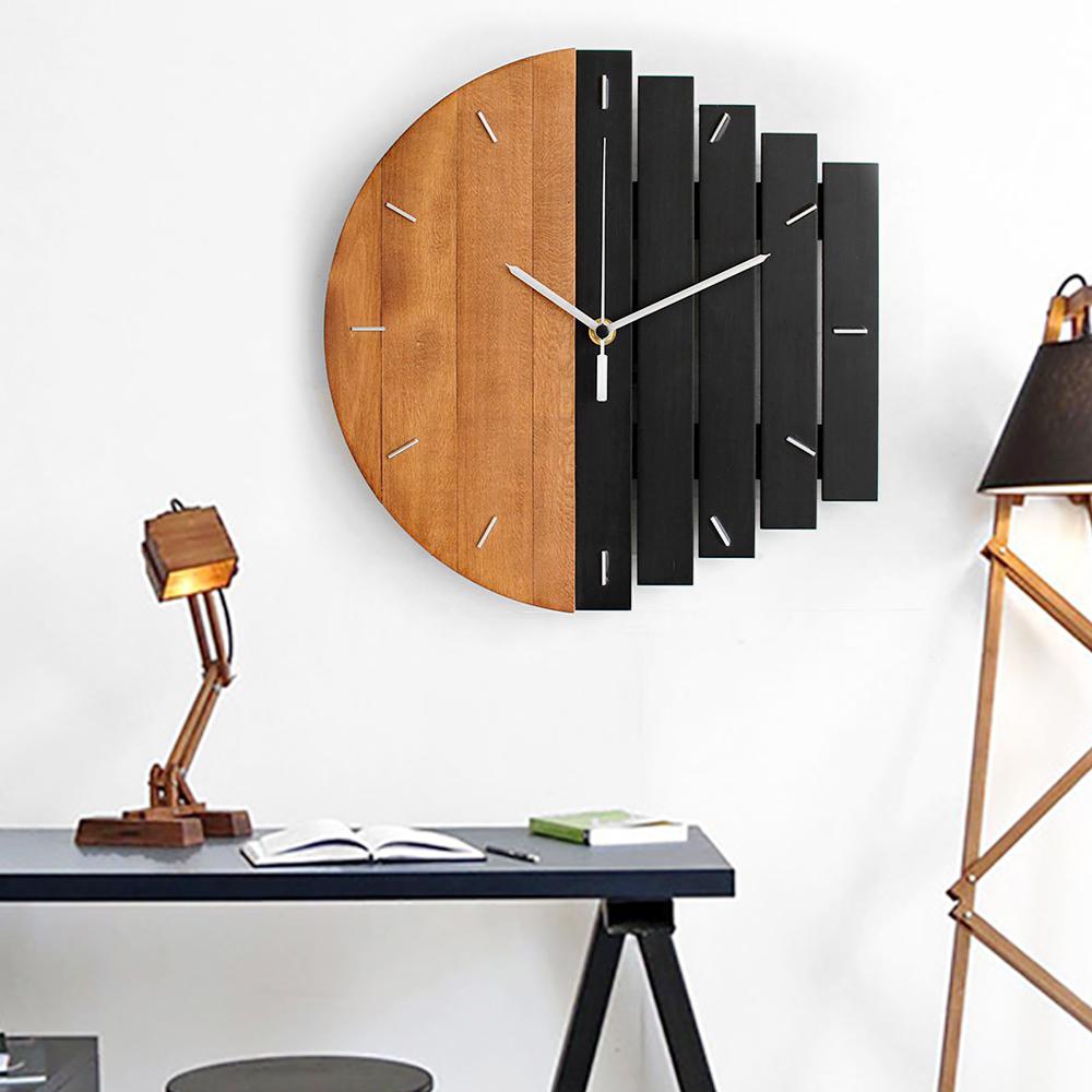 Vortex Modern Wall Clock – Industrial Wooden Design for Minimalist Spaces 2