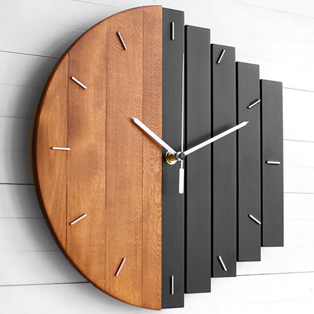 Vortex Modern Wall Clock – Industrial Wooden Design for Minimalist Spaces 3