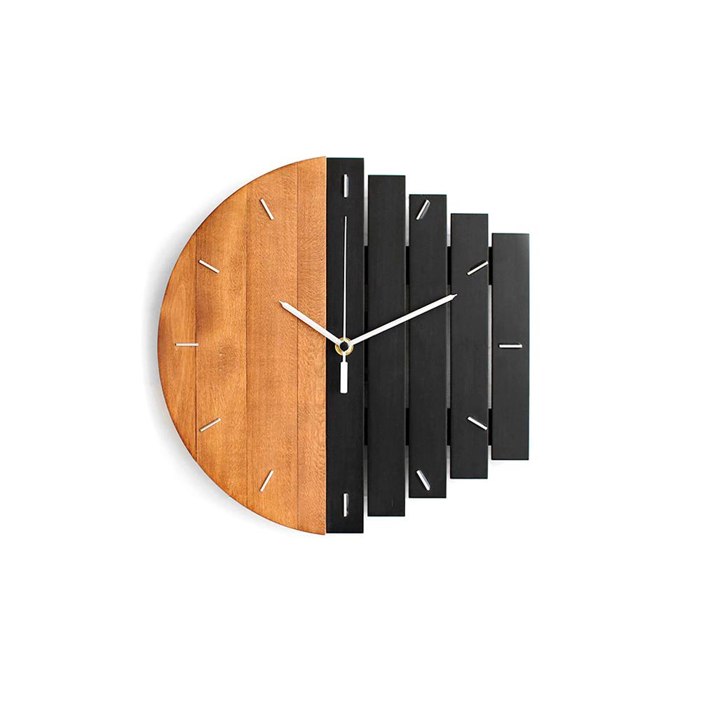 Vortex Modern Wall Clock – Industrial Wooden Design for Minimalist Spaces 4