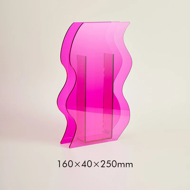 Wavely Modern Clear Acrylic Vase – Stylish Waveform Design for Home Decor 5
