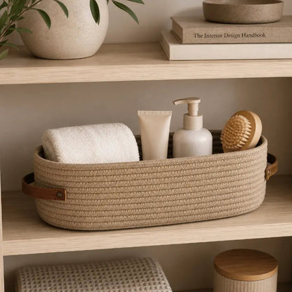 Wren Natural Wicker Storage Basket – Compact Design with Handles for Stylish Home Organization 3